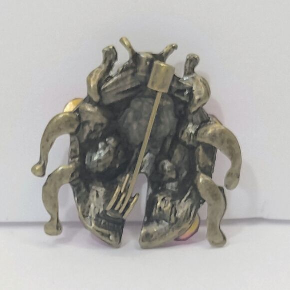 Fashion Enamel Crystal Insect Brooch Pin Beatle Blue & Pink Bug Jewelry Gift - Picture 3 of 7